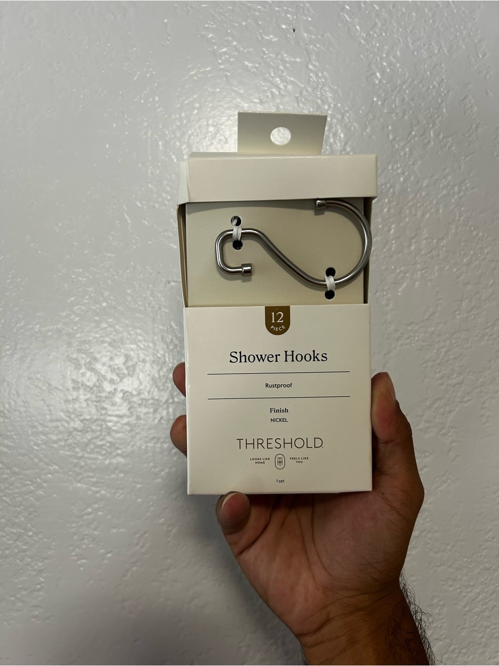 Threshold 12 Piece rustproof shower hooks